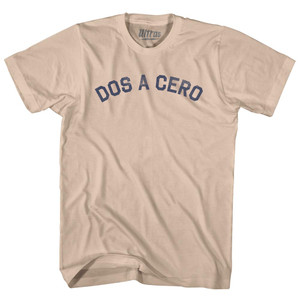 Dos A Cero Text Tee USA defeats Mexico Soccer Text Soccer Adult Cotton T-shirt - Creme Dos A Cero Text Tee USA defeats Mexico Soccer Text Soccer Adult Cotton T-shirt - Creme