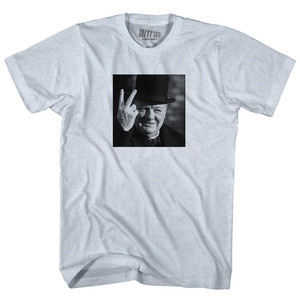 Winston Churchill Salute Picture Adult Tri-Blend T-shirt - Athletic White
