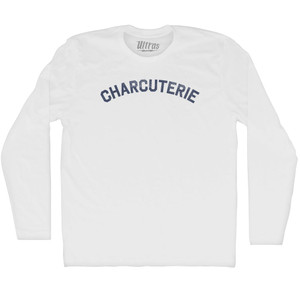 Charcuterie Adult Cotton Long Sleeve T-shirt - White