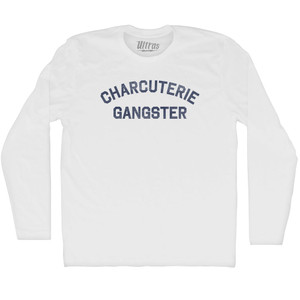 Charcuterie Gangster Adult Cotton Long Sleeve T-shirt - White