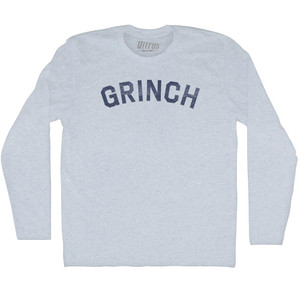 Grinch Adult Tri-Blend Long Sleeve T-shirt - Athletic White