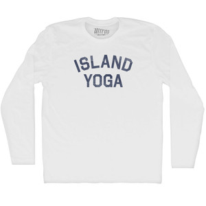 Island Yoga Adult Cotton Long Sleeve T-shirt - White
