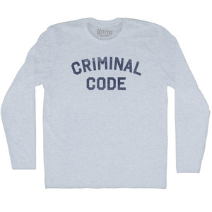 Criminal Code Adult Tri-Blend Long Sleeve T-shirt - Athletic White