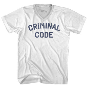 Criminal Code Adult Tri-Blend V-neck T-shirt - White