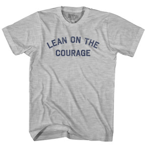 Lean On The Courage Womens Cotton Junior Cut T-Shirt - Grey Heather