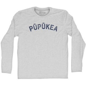 Pupukea Beach Adult Cotton Long Sleeve T-shirt - Grey Heather
