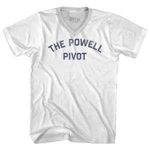 The Powell Pivot Adult Tri-Blend V-neck T-shirt - White
