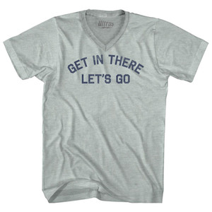 Get In There Let's Go Milo Quote Adult Tri-Blend V-neck T-shirt - Athletic Cool Grey Get In There Let's Go Milo Quote Adult Tri-Blend V-neck T-shirt - Athletic Cool Grey