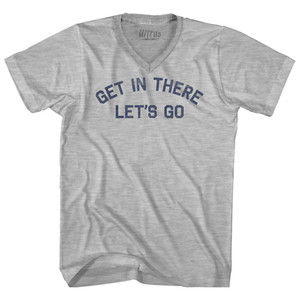 Get In There Let's Go Milo Quote Adult Cotton V-neck T-shirt - Grey Heather Get In There Let's Go Milo Quote Adult Cotton V-neck T-shirt - Grey Heather