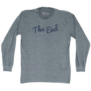 The End Cursive Adult Tri-Blend Long Sleeve T-shirt - Athletic Grey