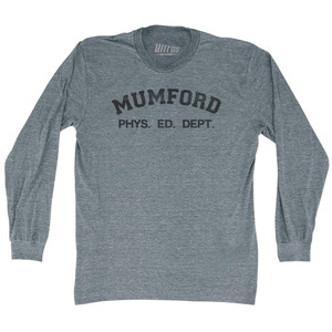 Mumford Phys. Ed. Dept. Adult Tri-Blend Long Sleeve T-shirt - Athletic Grey