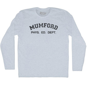 Mumford Phys. Ed. Dept. Adult Tri-Blend Long Sleeve T-shirt - Athletic White