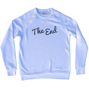 The End Cursive Adult Tri-Blend Sweatshirt - White