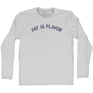 Fat Is Flavor Adult Cotton Long Sleeve T-shirt - Grey Heather