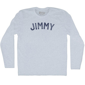 Jimmy Adult Tri-Blend Long Sleeve T-shirt - Athletic White