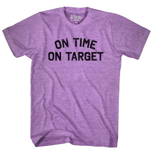 On Time On Target Adult Tri-Blend T-shirt - Athletic Purple On Time On Target Adult Tri-Blend T-shirt - Athletic Purple