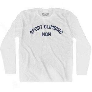 Sport Climbing Mom Adult Cotton Long Sleeve T-shirt - White