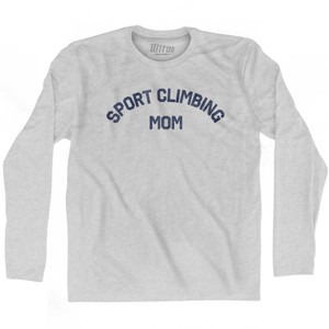 Sport Climbing Mom Adult Cotton Long Sleeve T-shirt - Grey Heather Sport Climbing Mom Adult Cotton Long Sleeve T-shirt - Grey Heather