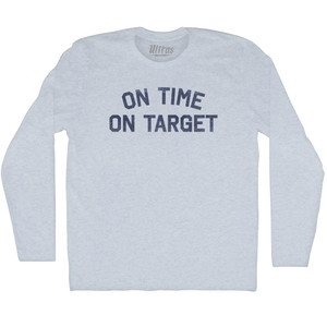 On Time On Target Adult Tri-Blend Long Sleeve T-shirt - Athletic White On Time On Target Adult Tri-Blend Long Sleeve T-shirt - Athletic White