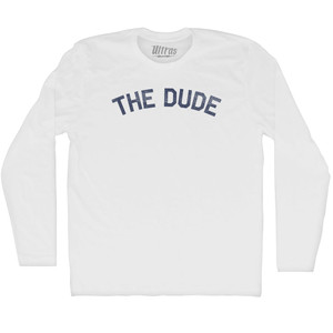 The Dude Adult Cotton Long Sleeve T-shirt - White The Dude Adult Cotton Long Sleeve T-shirt - White