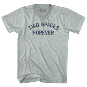 Two Spaces Forever Adult Tri-Blend V-neck T-shirt - Athletic Cool Grey Two Spaces Forever Adult Tri-Blend V-neck T-shirt - Athletic Cool Grey
