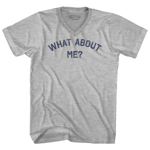 What About Me Adult Cotton V-neck T-shirt - Grey Heather