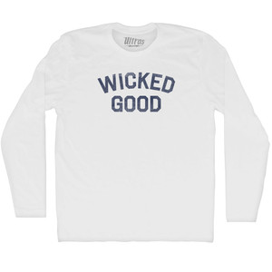Wicked Good Adult Cotton Long Sleeve T-shirt - White