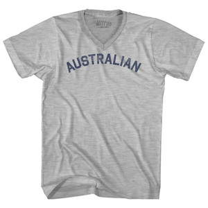 Australian Adult Cotton V-neck T-shirt - Grey Heather