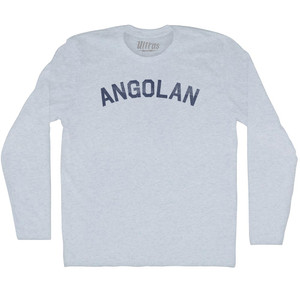 Angolan Adult Tri-Blend Long Sleeve T-shirt - Athletic White