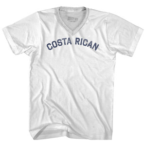 Costa Rican Adult Tri-Blend V-neck T-shirt - White