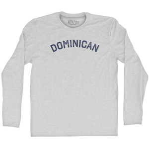 Dominican Adult Cotton Long Sleeve T-shirt - Grey Heather