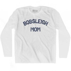 Bobsleigh Mom Adult Cotton Long Sleeve T-shirt - White