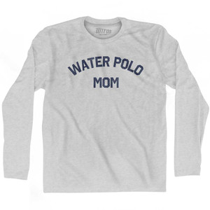 Water Polo Mom Adult Cotton Long Sleeve T-shirt - Grey Heather