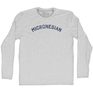 Micronesian Adult Cotton Long Sleeve T-shirt - Grey Heather