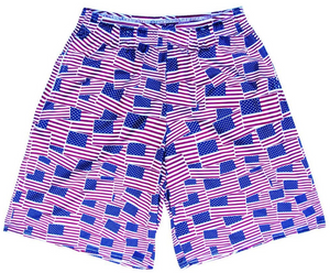 ADULT X-LARGE- American Flag Party Lacrosse Shorts Made in USA - Navy- Final Sale SXL3
