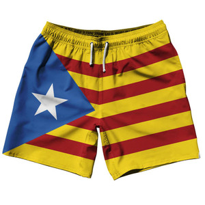 Catalonia 7.5" Swim Shorts Made in USA - Yellow Red Catalonia 7.5" Swim Shorts Made in USA - Yellow Red