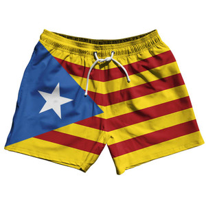 Catalonia 5" Swim Shorts Made in USA - Yellow Red Catalonia 5" Swim Shorts Made in USA - Yellow Red