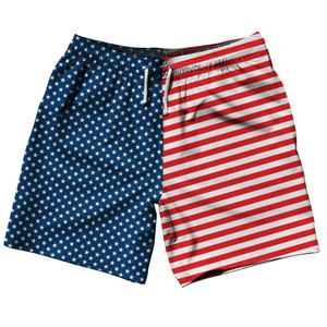 American Flag Jacks Swim Shorts 7.5" - Red White Blue
