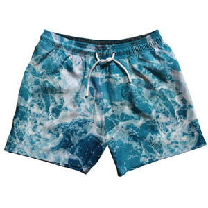 The Wipe Outs Swim Shorts 5" - Blue White