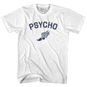 Psycho Running Track Winged Foot Youth Cotton T-shirt - White Psycho Running Track Winged Foot Youth Cotton T-shirt - White