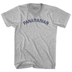 Panamanian Adult Cotton V-neck T-shirt - Grey Heather