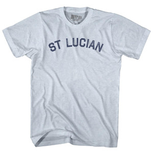 St Lucian Adult Tri-Blend T-shirt - Athletic White
