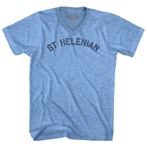 St Helenian Adult Tri-Blend V-neck T-shirt - Athletic Blue