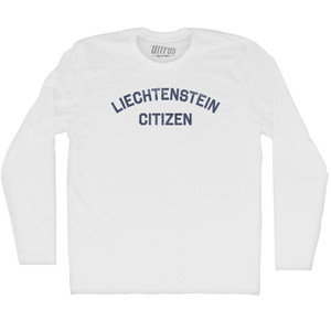 Liechtenstein Citizen Adult Cotton Long Sleeve T-shirt - White