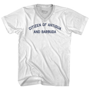 Citizen Of Antigua And Barbuda Adult Tri-Blend V-neck T-shirt - White Citizen Of Antigua And Barbuda Adult Tri-Blend V-neck T-shirt - White