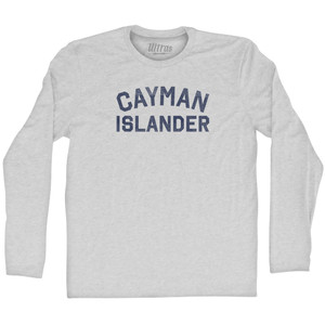 Cayman Islander Adult Cotton Long Sleeve T-shirt - Grey Heather