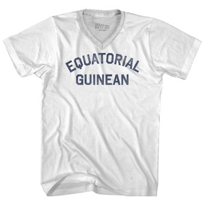 Equatorial Guinean Adult Tri-Blend V-neck T-shirt - White