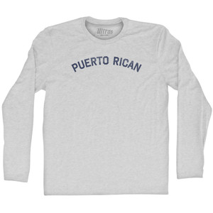 Puerto Rican Adult Cotton Long Sleeve T-shirt - Grey Heather