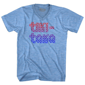 Tiki Taka Adult Tri-Blend V-neck T-shirt Athletic Blue