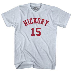Hickory 15 Basketball (Distressed Design) Adult Tri-Blend T-shirt Athletic White
